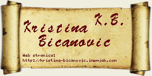Kristina Bicanović vizit kartica